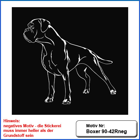 Hunde Motiv Deutscher Boxer Motiv gestickt Stickerei Boxer gestickt