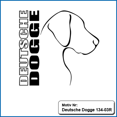Hunde Motiv Deutsche Dogge Motiv gestickt Stickerei Dogge gestickt Hundesport Bekleidung besticken mit Hunde Motiv Deutsche Dogge