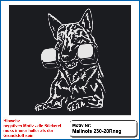 Hunde Motiv MALINOIS Stickerei,Belgian Malinois sticken,Hundesport Bekleidung mit Malinois besticken