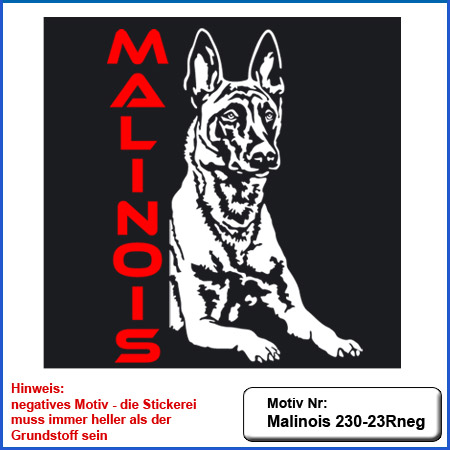 Hunde Motiv MALINOIS Stickerei Malinois Mali Belgian Malinois sticken Malinois 