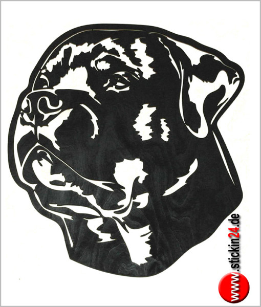 Wandbild Rottweiler Kopf mit LED Beleuchtung (50cm gross)