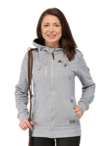 GoodBoy_Sweatjacke_Fyn_Damen_graumeliert_Model_besticken