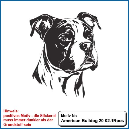 Stickerei American Bulldog Hundemotiv,Hundesportjacke,Hundesportweste besticken