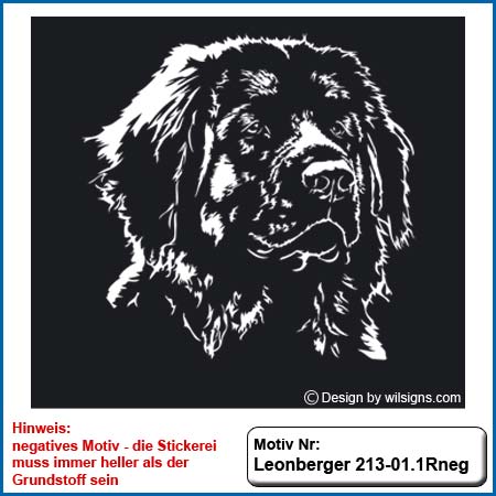 Leonberger,Hundemotiv,sticken,Weste,besticken,Stickerei