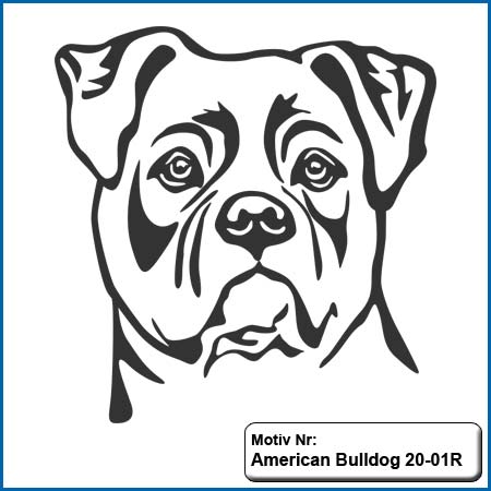 Stickerei American Bulldog Hundemotiv