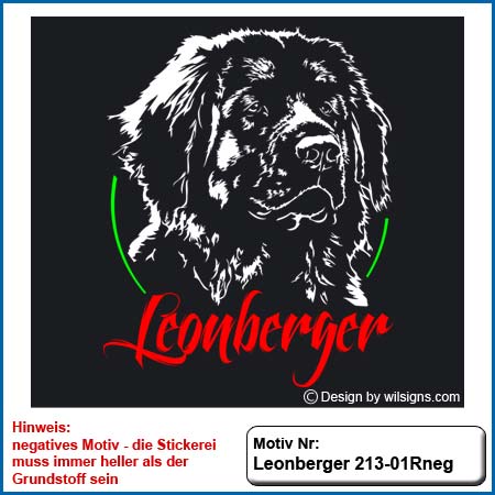 Leonberger,Hundemotiv,Stickerei,sticken,besticken,Weste besticken